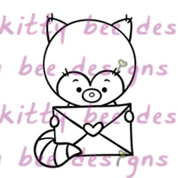 New Release - Special Delivery Red Panda Valentine Digital Stamp